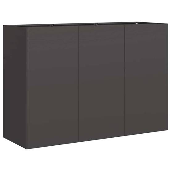 Jardinière Rectangulaire Acier Laminé pour Jardin Terrasse Bac à Fleurs 120x80x80 cm Noir - ComfortXL Outdoor Living - Image 2