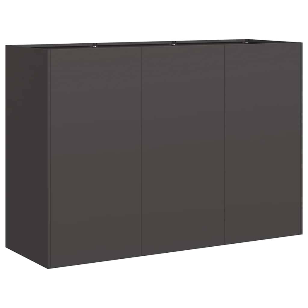Jardinière Rectangulaire Acier Laminé pour Jardin Terrasse Bac à Fleurs 120x80x80 cm Noir - ComfortXL Outdoor Living - Image 2