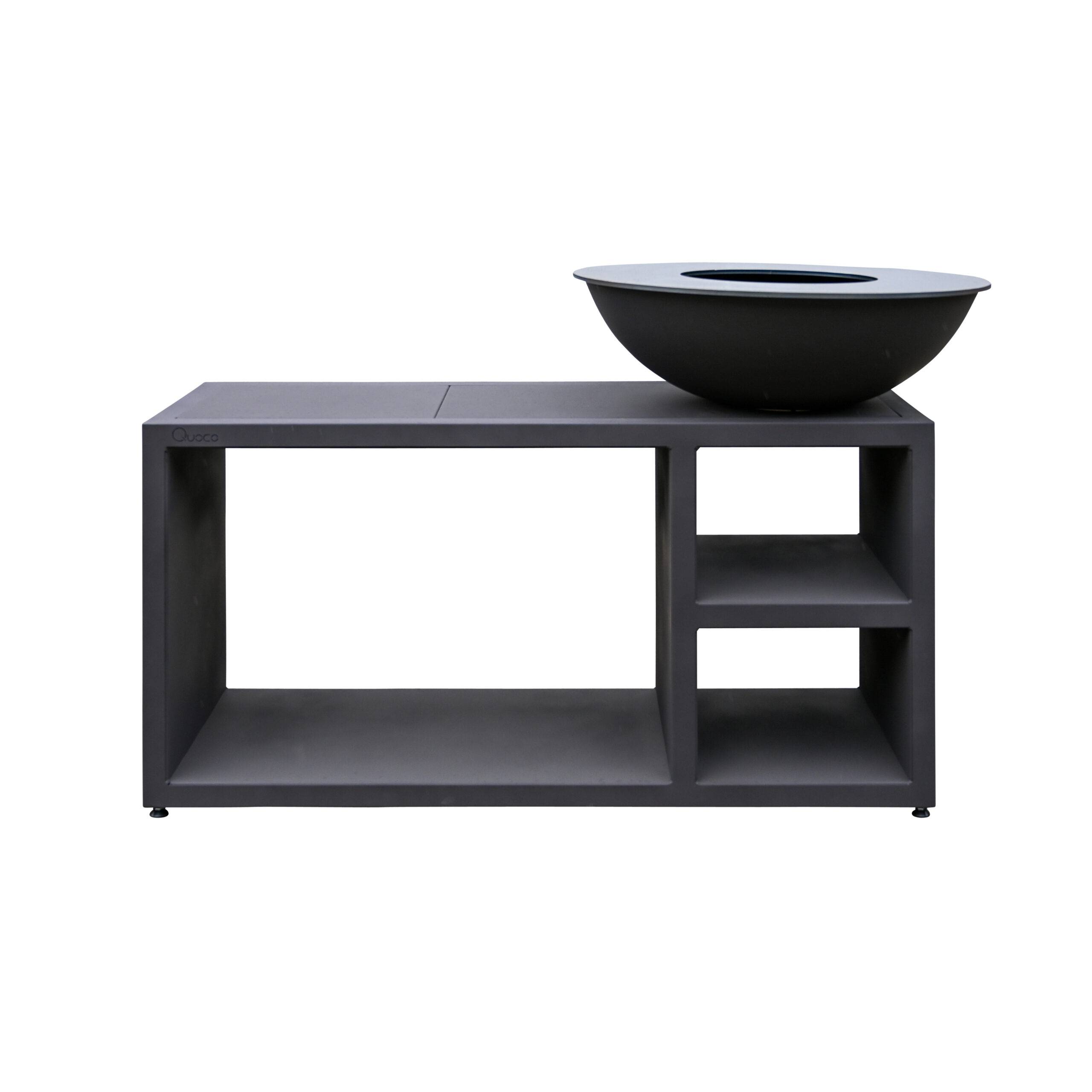 Quoco - Brasero Piatto Tavolo Medium Noir Ø84 + Grille + Spatule + Housse - Image 1