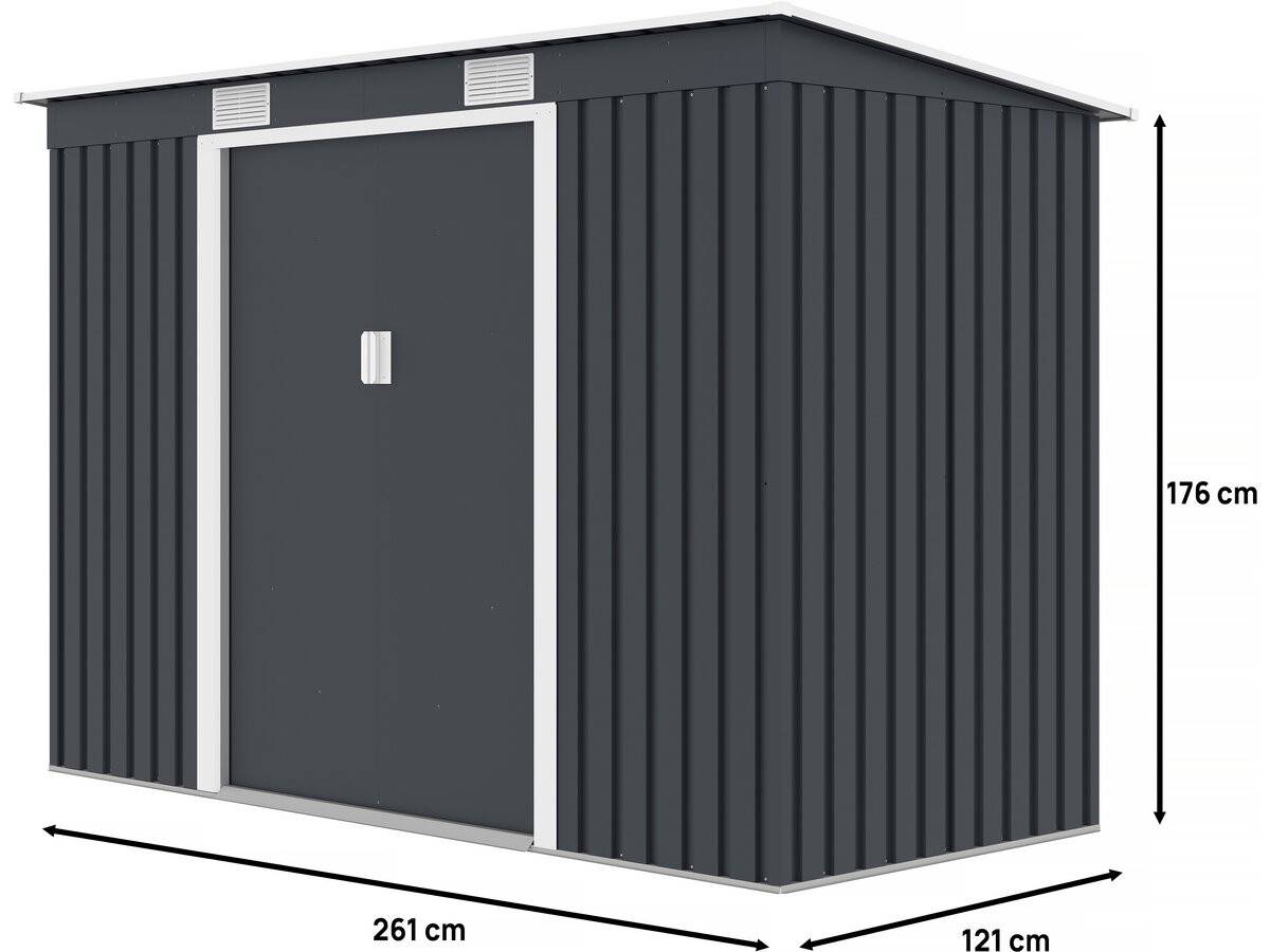 Habitat Et Jardin - Abri De Jardin Métal Monopente "austin" - 3,14 M2 - Gris -habitat Et Jardin - Image 4