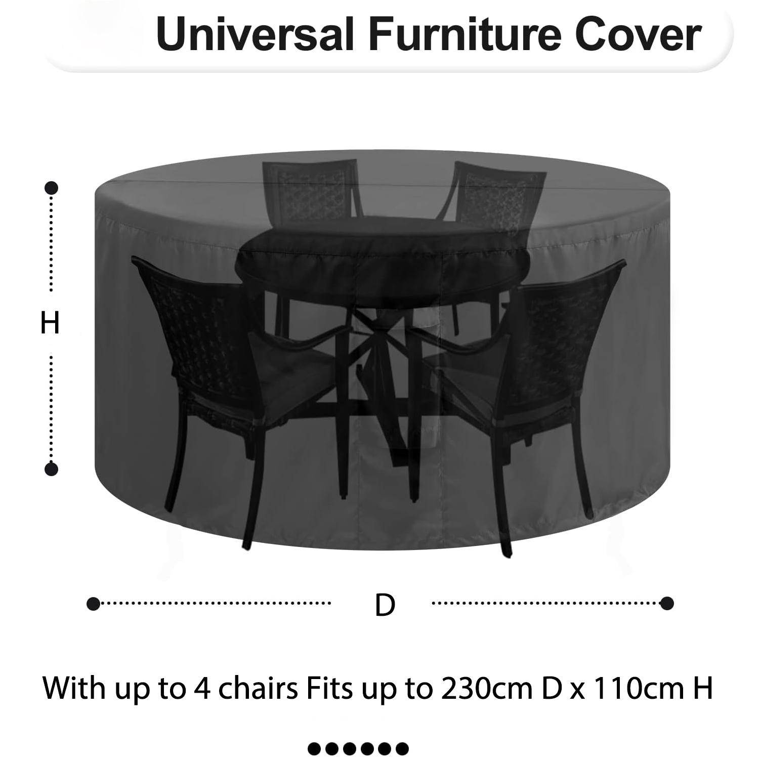 IntiMeg - Housse salon de jardin, Oxford Housse de Protection Salon de Jardin Housse Table Bâche Salon de Jardin Imperméable Résistant à la Vent , 230x110 cm - Image 5