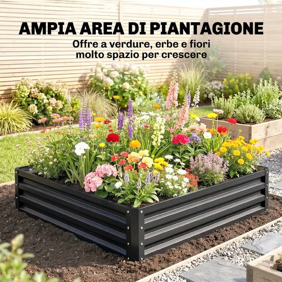 ComfortXL - Carré Potager Métal Acier Galvanisé Jardin Plantes Sans Fond 120x120x30cm Gris - ComfortXL Outdoor Living - Image 6