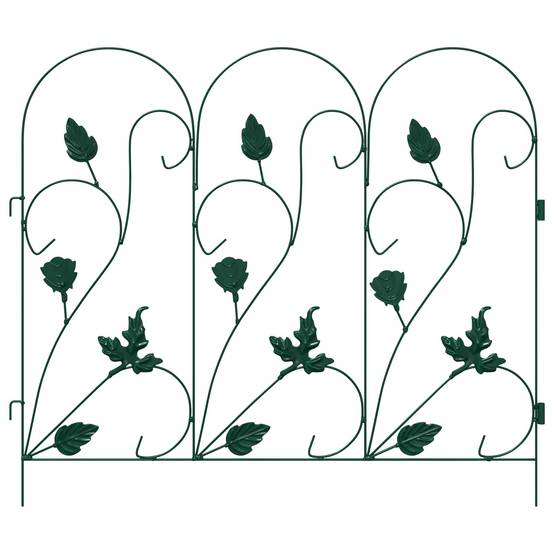 Clôture de jardin acier vert 5 pcs, Poids:3.16kg - PANGIVO - Image 5