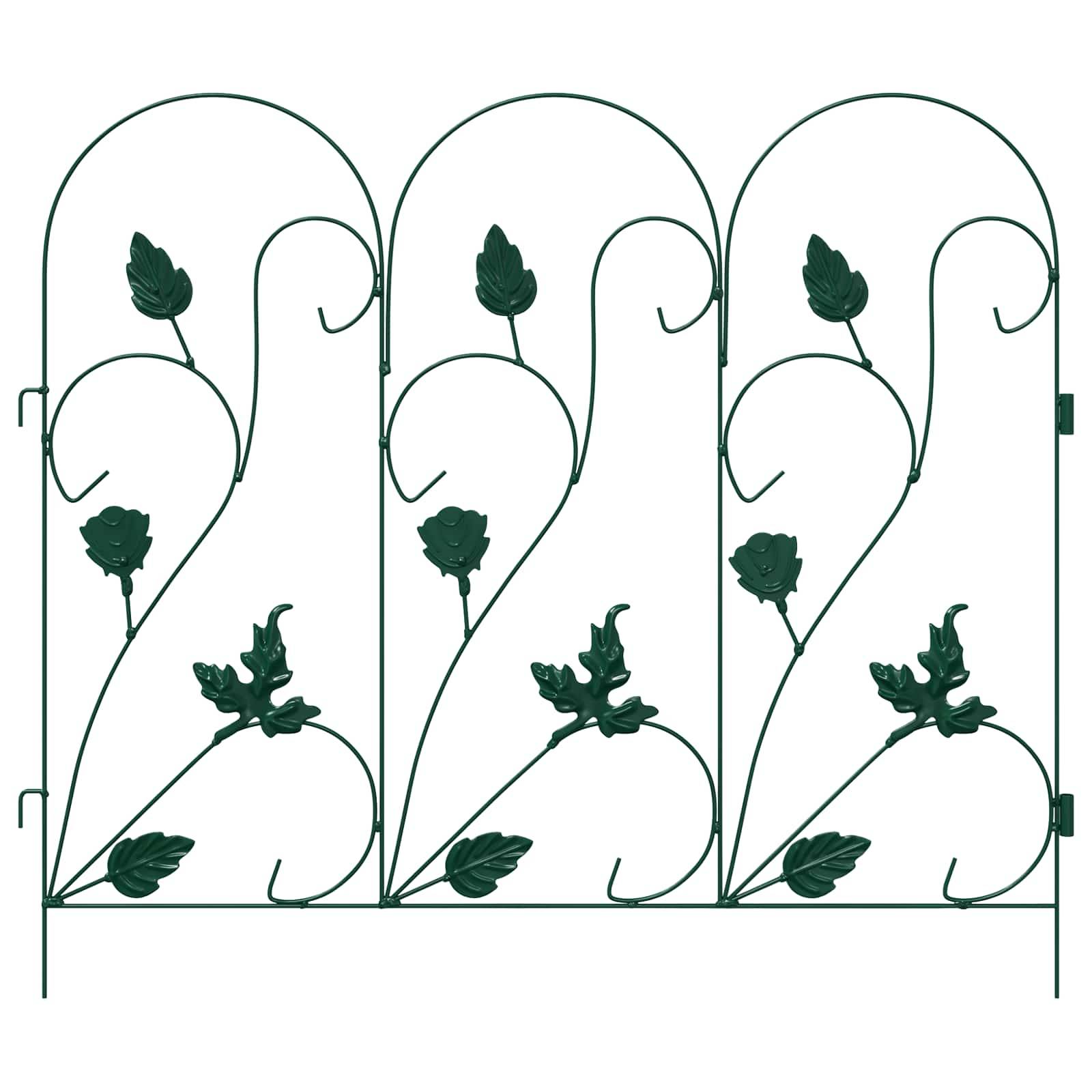 Clôture de jardin acier vert 5 pcs, Poids:3.16kg - PANGIVO - Image 5