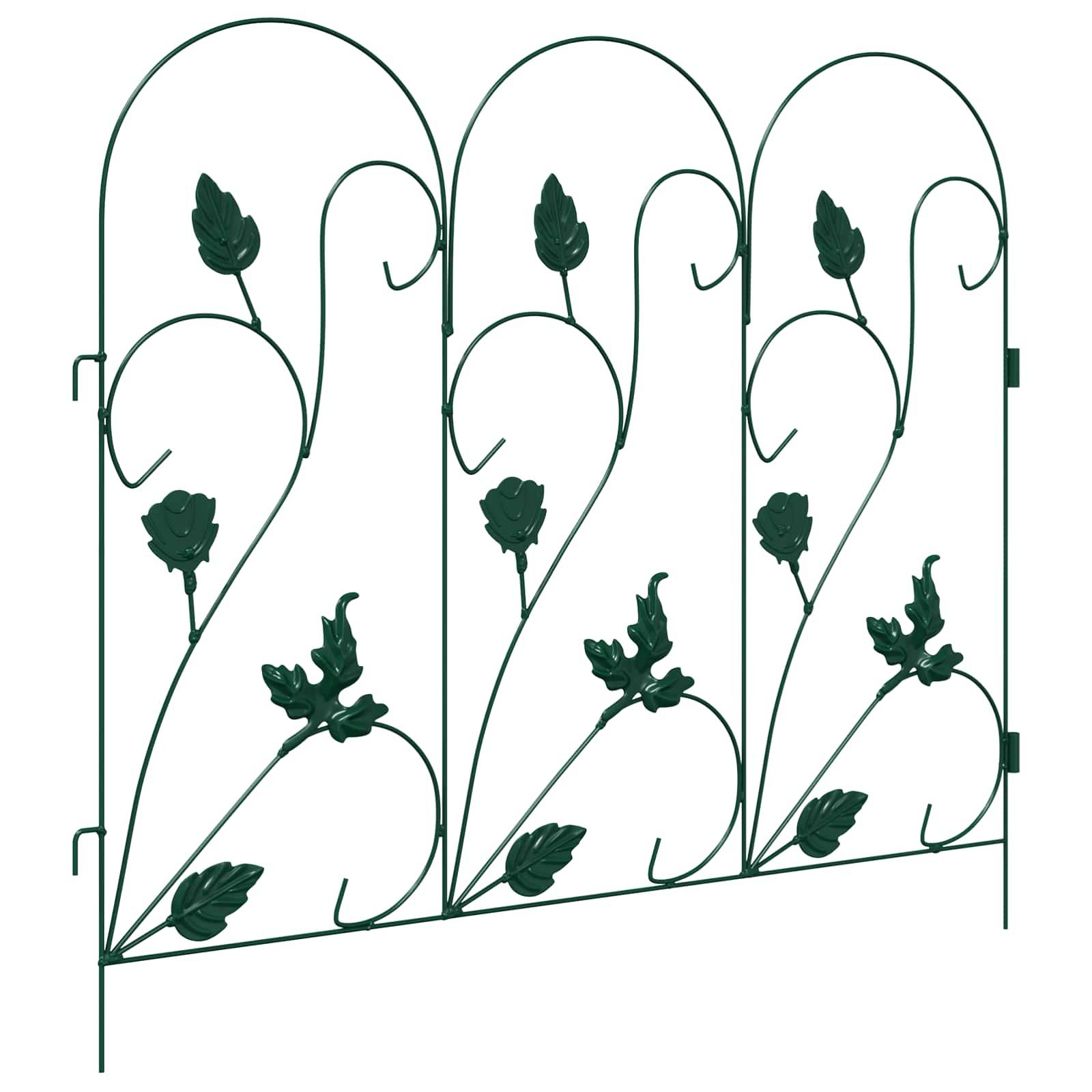 Clôture de jardin acier vert 5 pcs, Poids:3.16kg - PANGIVO - Image 4