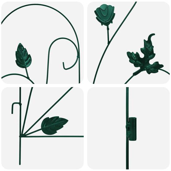 Clôture de jardin acier vert 5 pcs, Poids:3.16kg - PANGIVO - Image 6