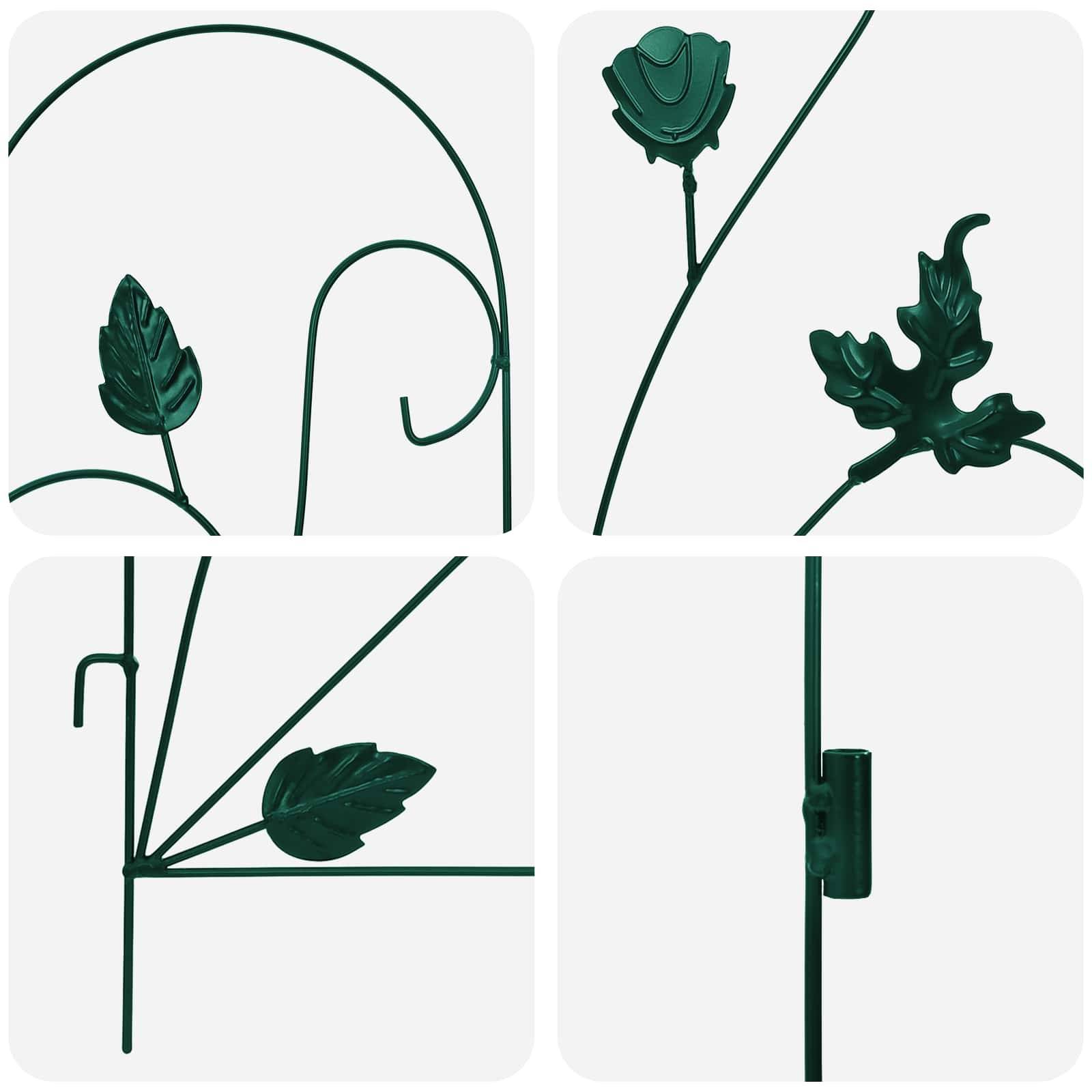 Clôture de jardin acier vert 5 pcs, Poids:3.16kg - PANGIVO - Image 6