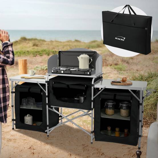 Froadp Armoire De Camping Pliable Aluminium - Armoire Cuisine Extérieure Avec Sac Transport - Modèles A/B/C