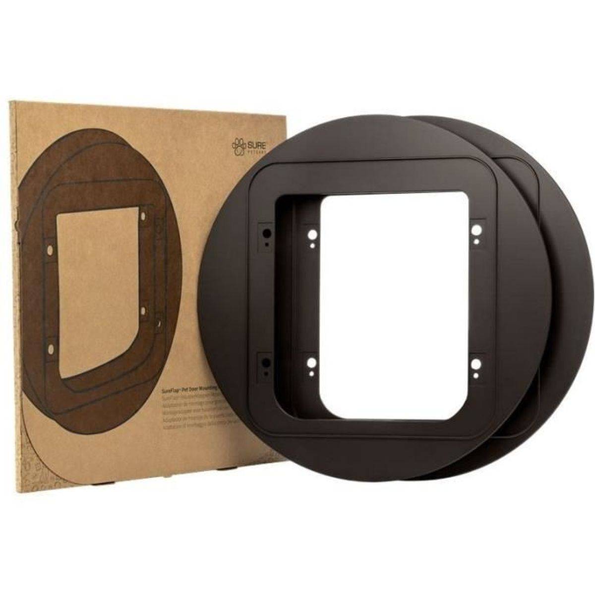 SUREFLAP - Adaptateur de montage pour chatière électronique grand modèle, marron, pour fenêtres et portes vitrées - SUREFLAP