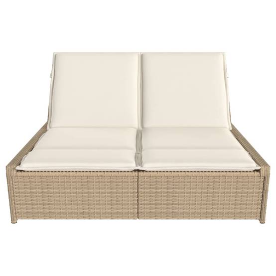 Chaise Longue Duo Résine Tressée Ergonomique Jardin Beige – ComfortXL Outdoor Living - Image 3