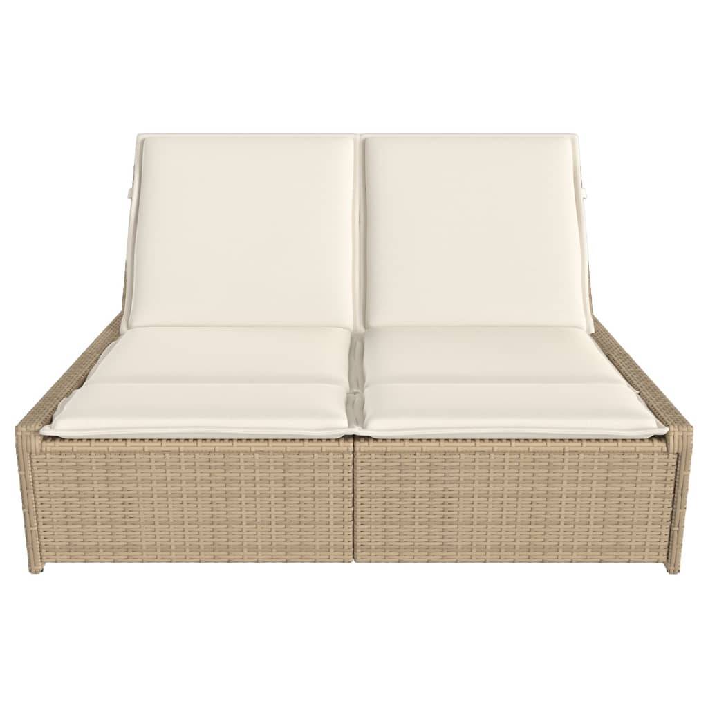 Chaise Longue Duo Résine Tressée Ergonomique Jardin Beige – ComfortXL Outdoor Living - Image 3