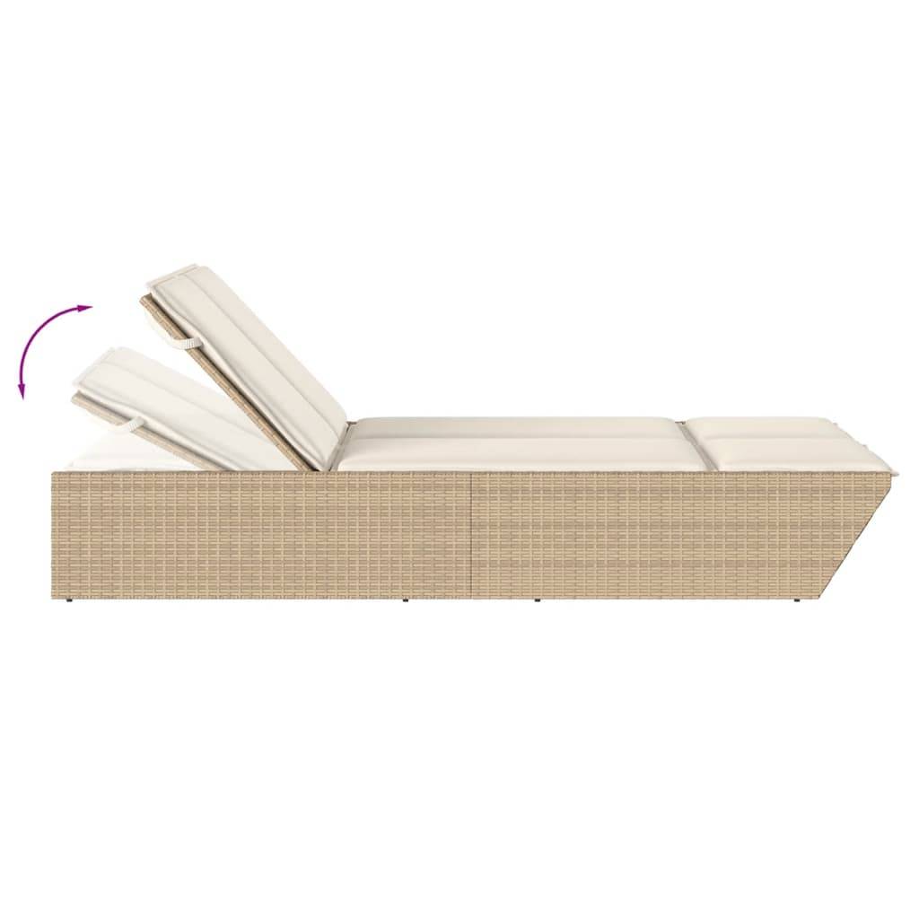 Chaise Longue Duo Résine Tressée Ergonomique Jardin Beige – ComfortXL Outdoor Living - Image 7