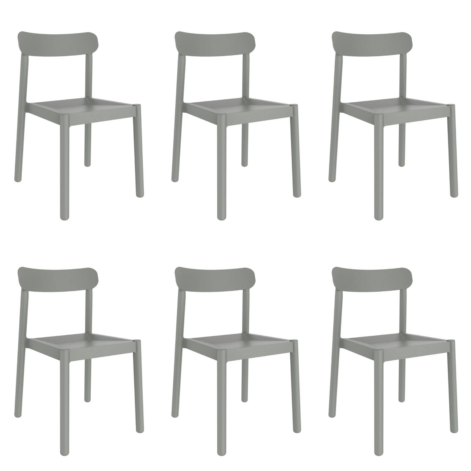 Set 6 chaises intérieur, extérieur gris verdâtre ELBA garbar - Image 1