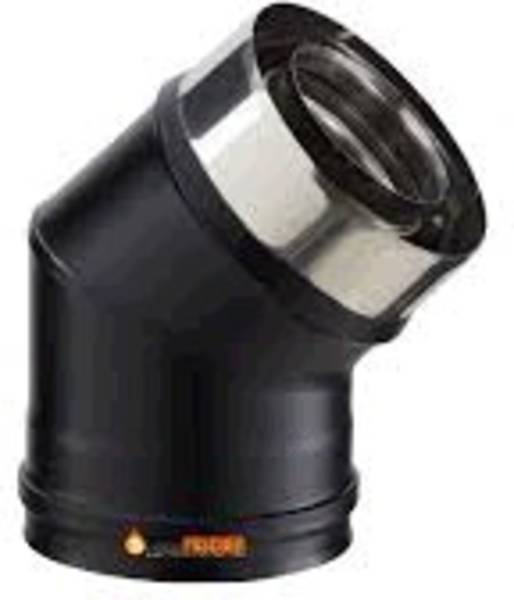 Coude 45° pour conduit PGI EC45 Ø80/130 mm Noir ral 9030 POUJOULAT - 37080721NOIR - Image 1