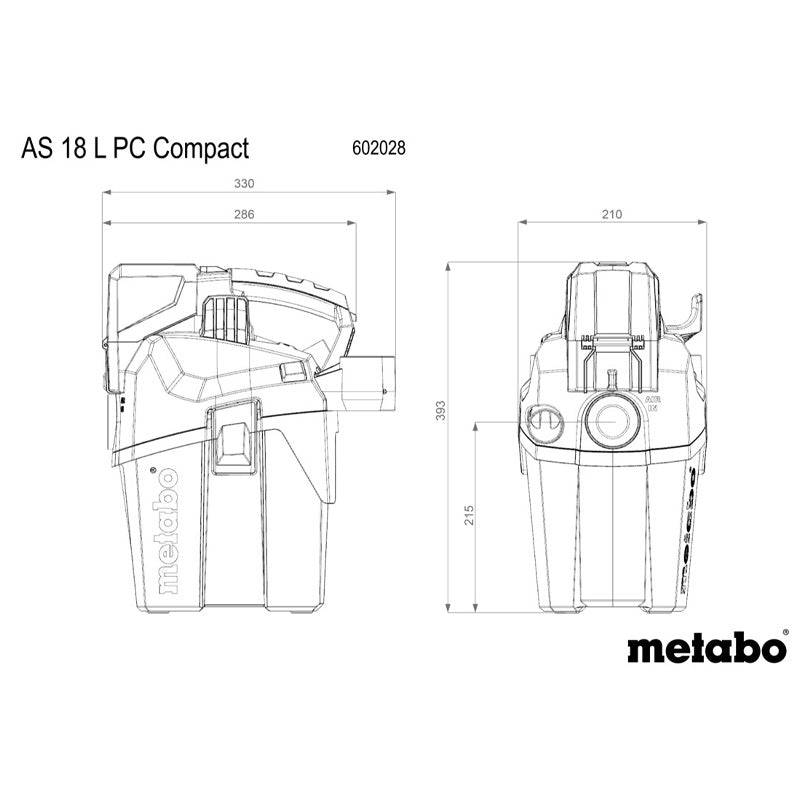 Metabo - Aspirateur sans fil 18V AS 18 L PC Compact METABO  Pick+Mix (sans batterie ni chargeur) Metabo - Image 3