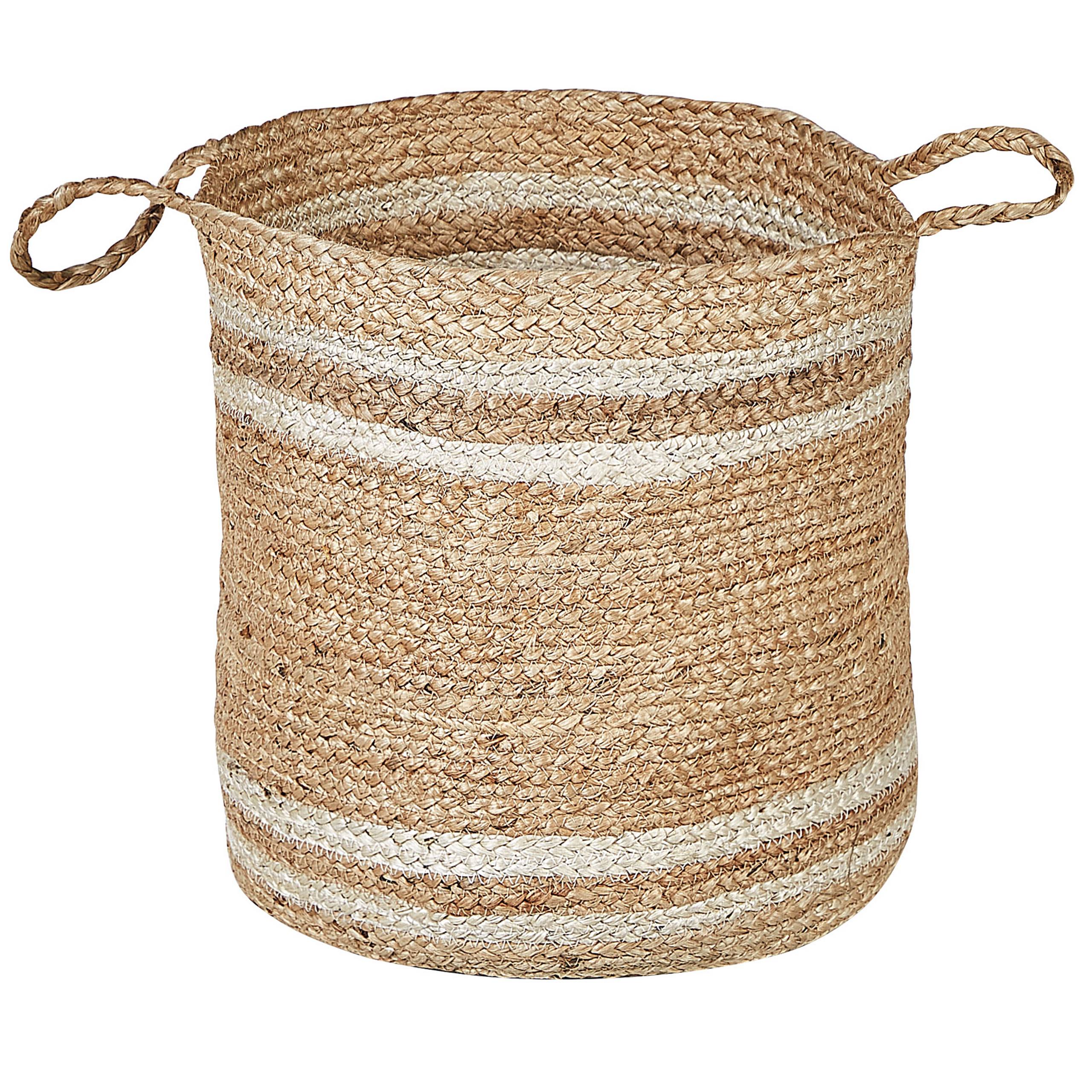 Paniers Beige et Naturel en Jute Rond Corbeille à Linge Tressée Rangement pour Intérieur Minimaliste Boîte Lot de 3 - Image 4