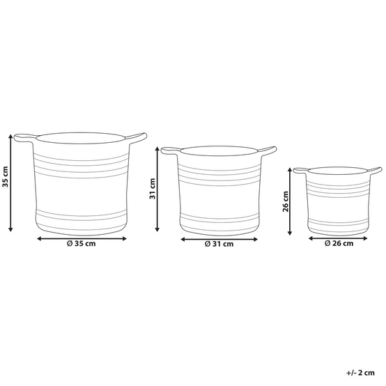 Paniers Beige et Naturel en Jute Rond Corbeille à Linge Tressée Rangement pour Intérieur Minimaliste Boîte Lot de 3 - Image 3