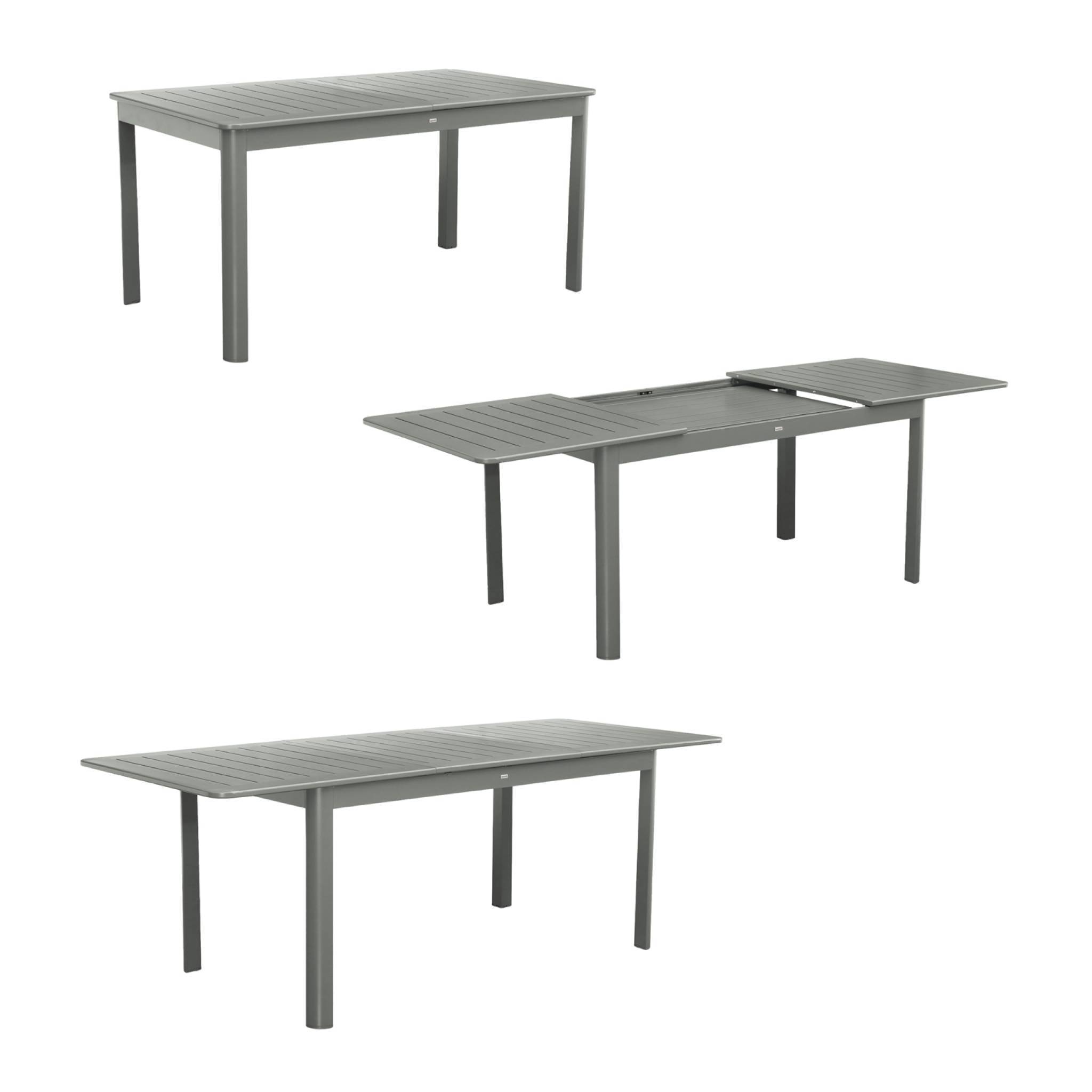 sweeek - Table de jardin extensible aluminium et textilène kaki. 6 chaises. 2 fauteuils. 8 places. 236.5 x 100 x 75 cm | sweeek - Image 6