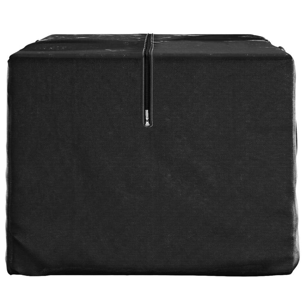 Sac de rangement pour coussins de jardin polyéthylène noir 150 x 75 x 75 cm - PANGIVO - Image 3