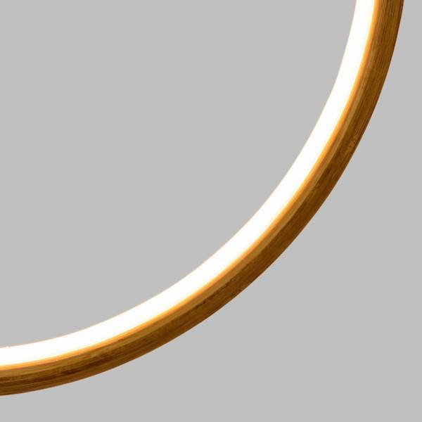 Lotti - Cercle lumineux bois naturel 57cm Design LED blanc chaud interrupteur Lotti - Image 6
