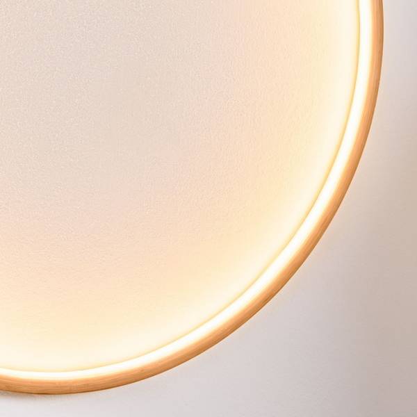 Lotti - Cercle lumineux bois naturel 57cm Design LED blanc chaud interrupteur Lotti - Image 3