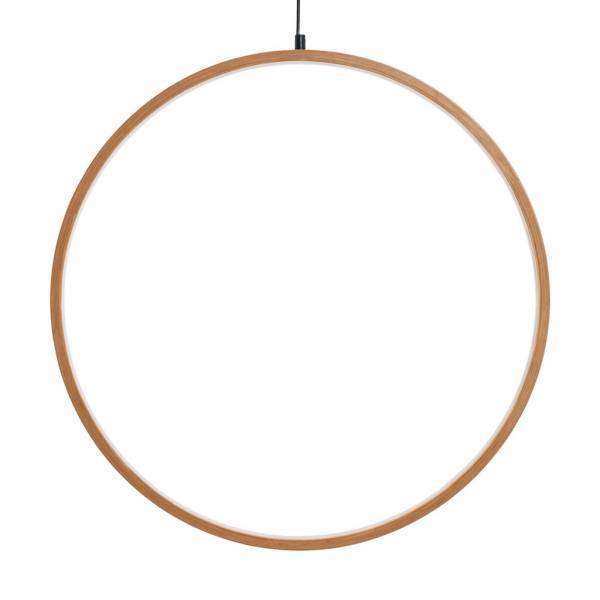 Lotti - Cercle lumineux bois naturel 57cm Design LED blanc chaud interrupteur Lotti - Image 7