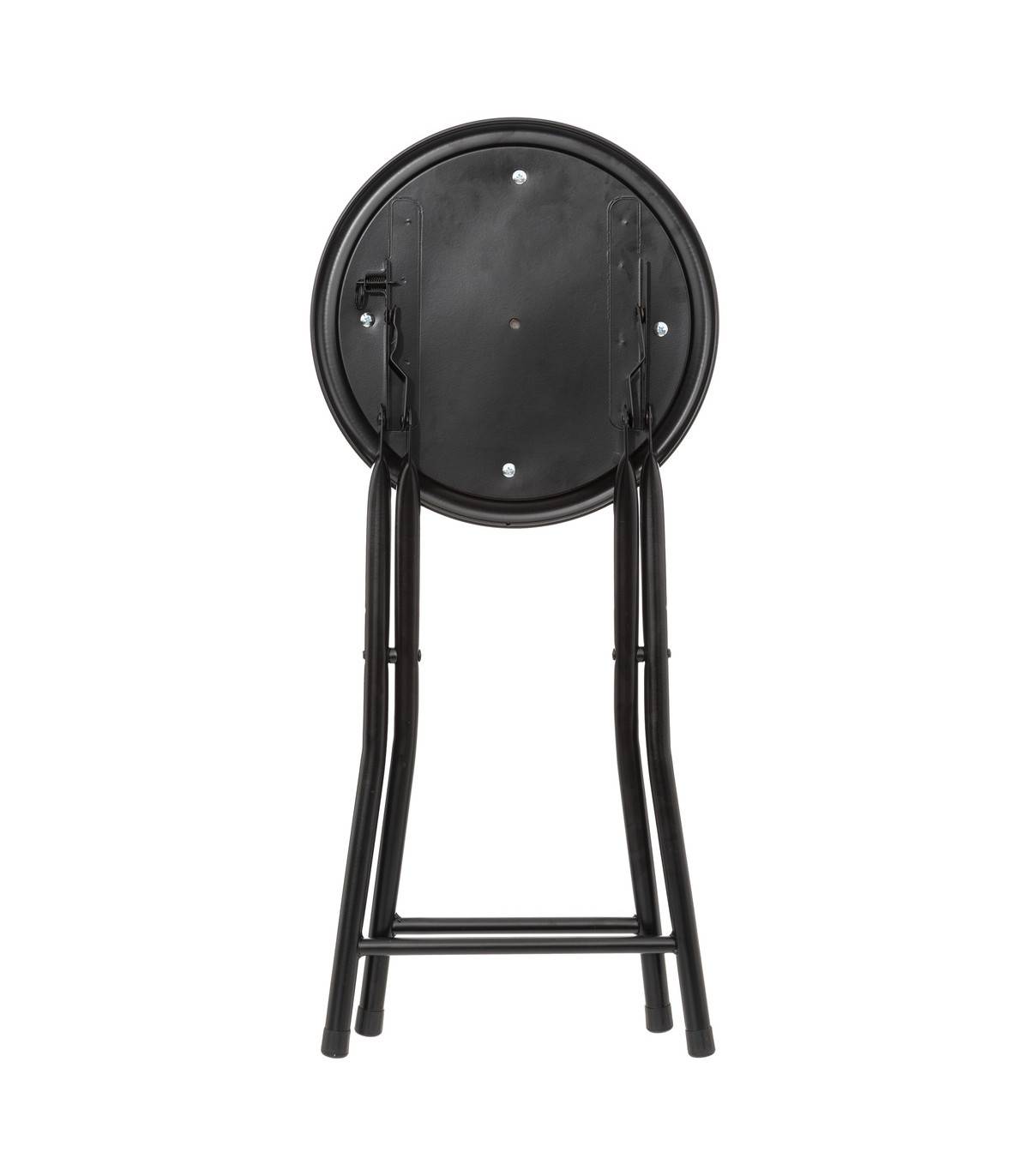 Tabouret pliant en Velours Noir et Métal Noir - Image 4