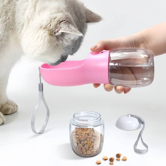 Bouteille d'eau pour chien avec conteneur de nourriture Bleu IntiMeg - Image 5