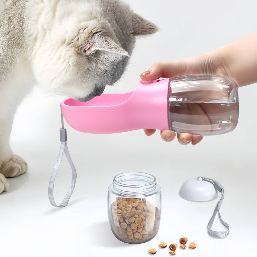 Bouteille d'eau pour chien avec conteneur de nourriture Bleu IntiMeg - Image 5