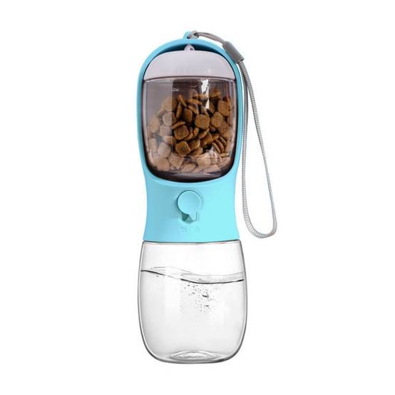 Bouteille d'eau pour chien avec conteneur de nourriture Bleu IntiMeg - Image 2