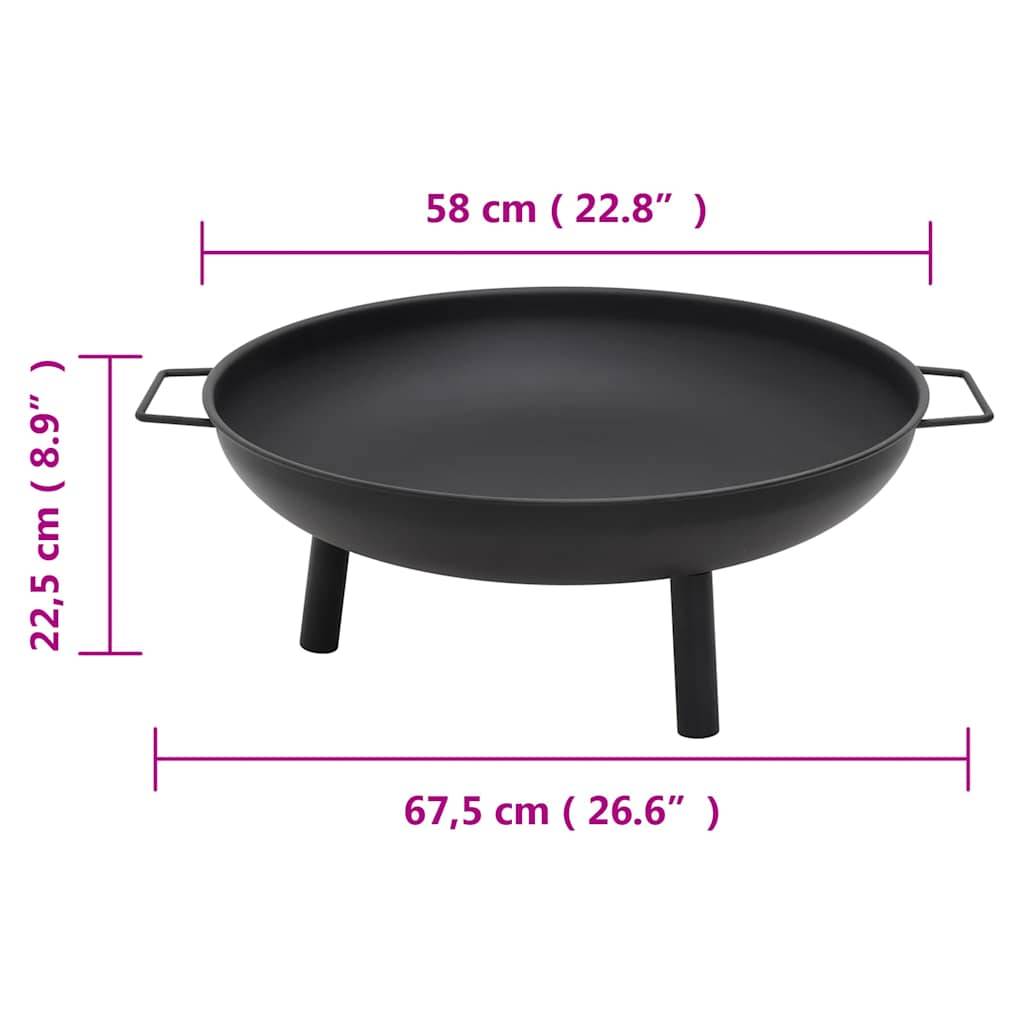 ComfortXL - Brasero Foyer Extérieur en Acier avec Poignées pour Jardin Terrasse 67.5 cm Noir – ComfortXL Outdoor Living - Image 7