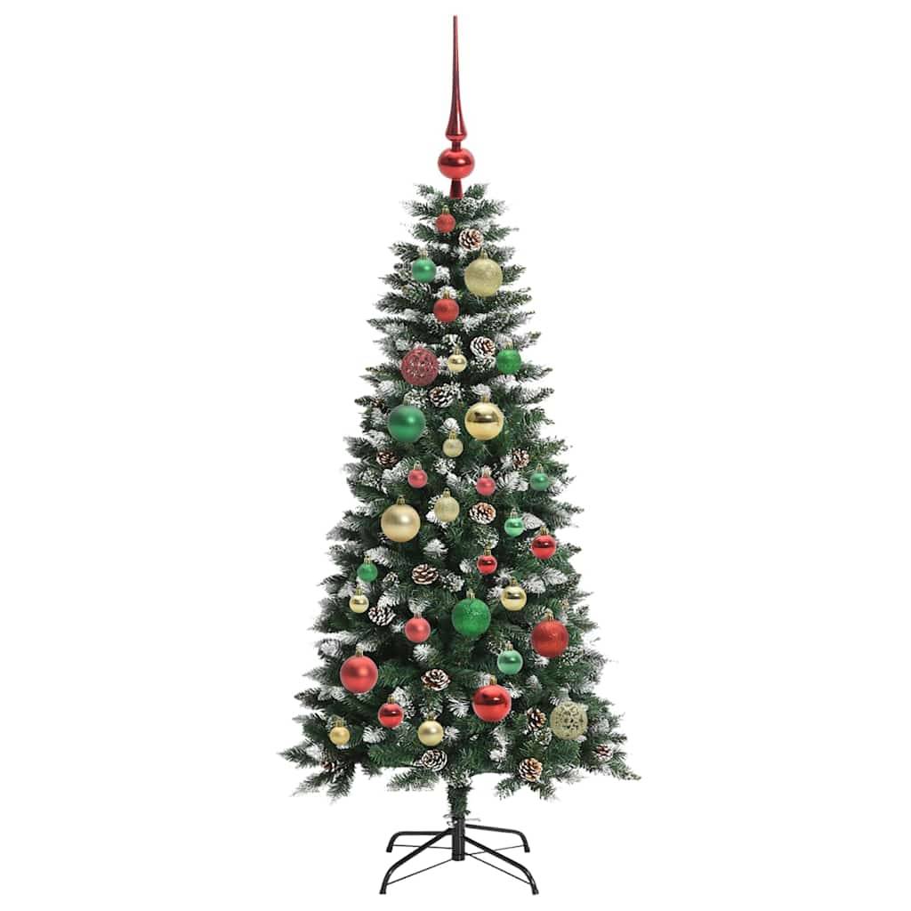 Sapin de Noël | Arbre de Noël artificiel Vert 120 cm PVC, plastique et acier Maison Chic - Image 6