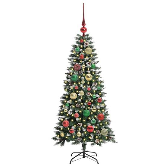 Sapin de Noël | Arbre de Noël artificiel Vert 120 cm PVC, plastique et acier Maison Chic - Image 3
