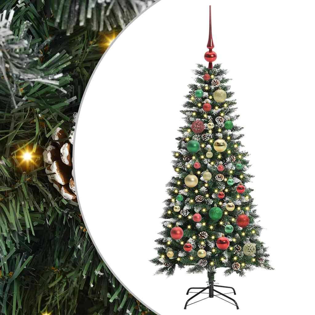 Sapin de Noël | Arbre de Noël artificiel Vert 120 cm PVC, plastique et acier Maison Chic - Image 1