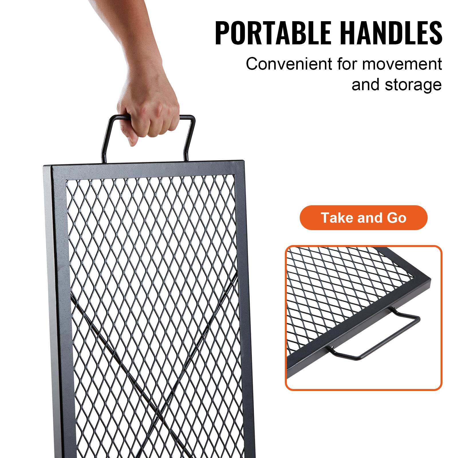 Vevor - VEVOR Grille de Cuisson Grille de Barbecue Rectangulaire 81 cm pour Camping - Image 5