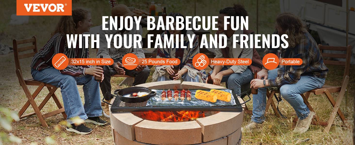 Vevor - VEVOR Grille de Cuisson Grille de Barbecue Rectangulaire 81 cm pour Camping - Image 9