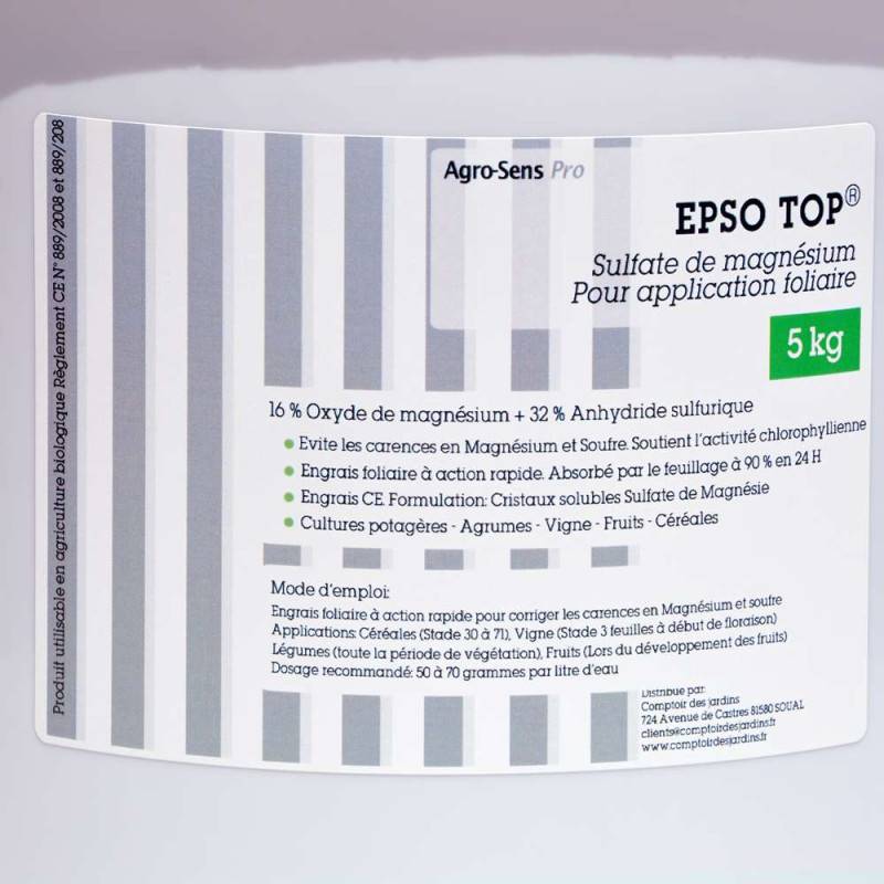 Epso Top®, engrais foliaire riche en Magnésium. Sel d'Epsom 5 kg - Image 2