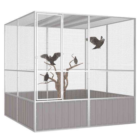 Cage Extérieure Acier Galvanisé Grand Espace Gris 213,5x217,5cm - ComfortXL Outdoor Living - Image 2