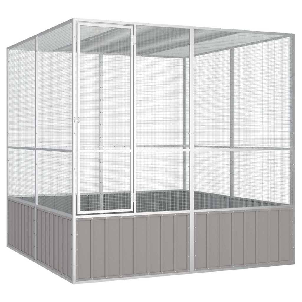 Cage Extérieure Acier Galvanisé Grand Espace Gris 213,5x217,5cm - ComfortXL Outdoor Living - Image 1