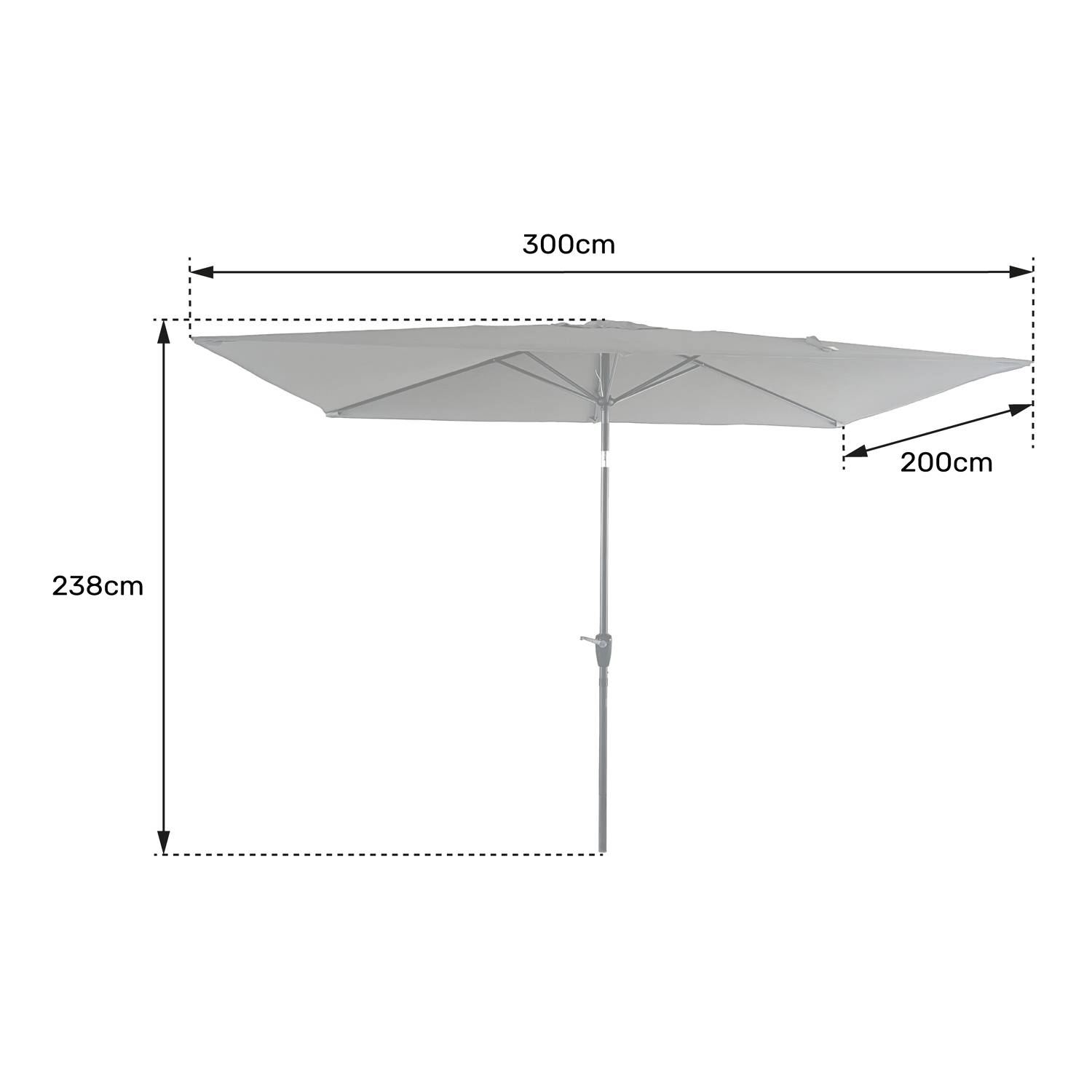 Happy Garden - Parasol droit HAPUNA rectangulaire 2x3m beige - HAPPY GARDEN - Image 5