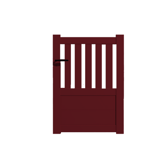 Portillon alu modèle semi-ajouré en kit dim. L.1000 (entre piliers) x H.1300 mm Rouge (RAL 3004)