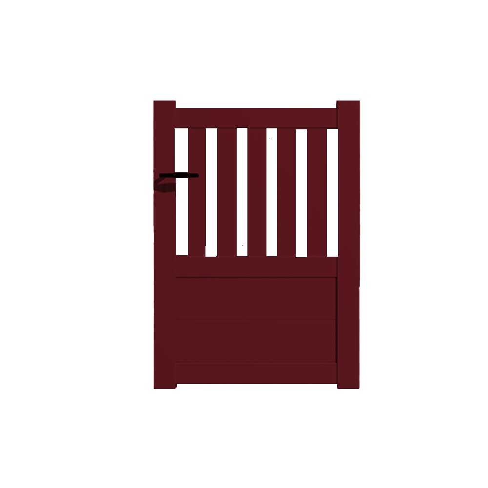 Portillon alu modèle semi-ajouré en kit dim. L.1000 (entre piliers) x H.1300 mm  Rouge (RAL 3004)