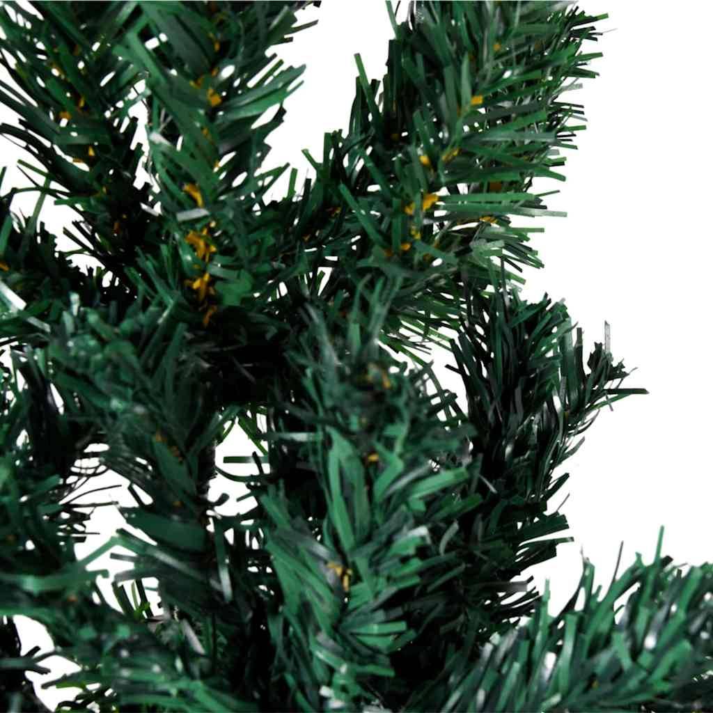 Vidaxl - Demi sapin de Noël artificiel mince avec support Vert 210 cm vidaXL 344602 - Image 4