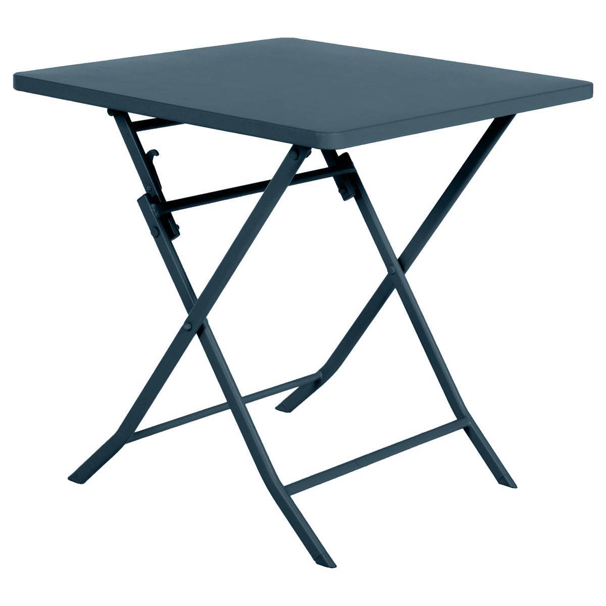 Hesperide - Table de jardin pliante carrée "Greensboro" pétrole 2 places en acier traité époxy Hespéride - Image 2
