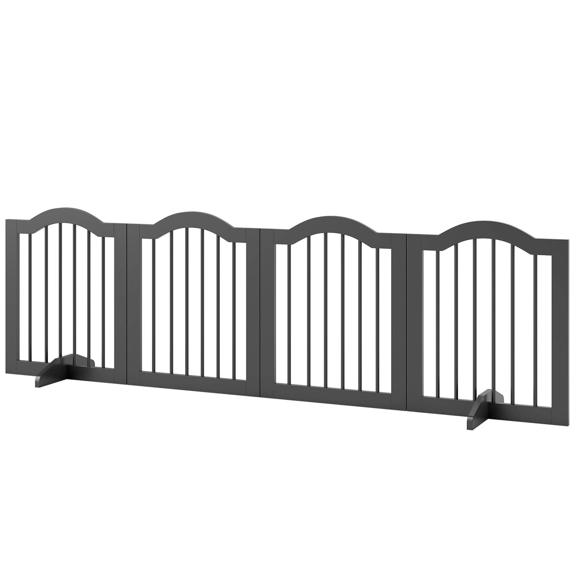 Sans Marque - Barrière autonome avec pieds, pliable, 4 panneaux, 208x29,5x61 cm, noir - Image 2