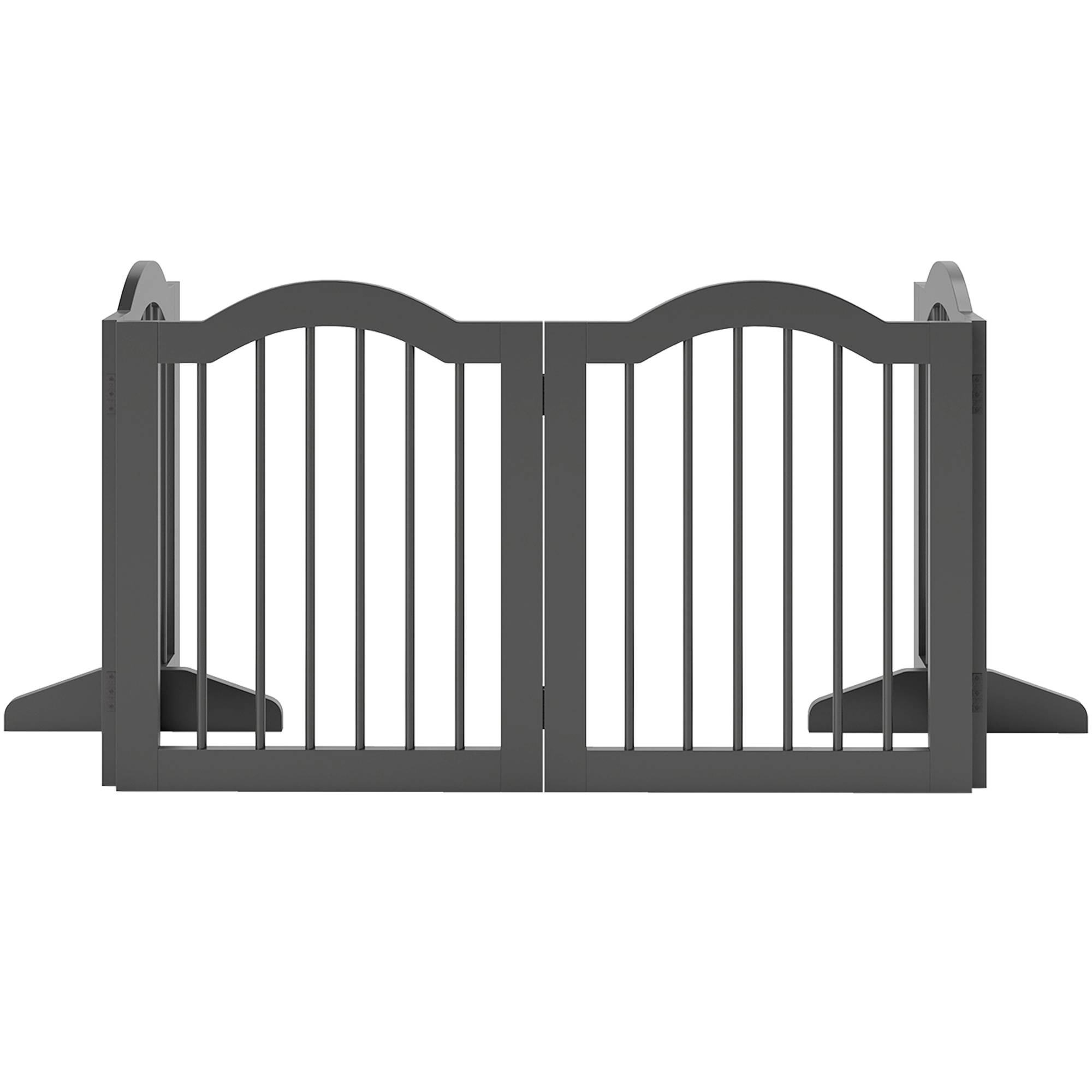 Sans Marque - Barrière autonome avec pieds, pliable, 4 panneaux, 208x29,5x61 cm, noir - Image 1