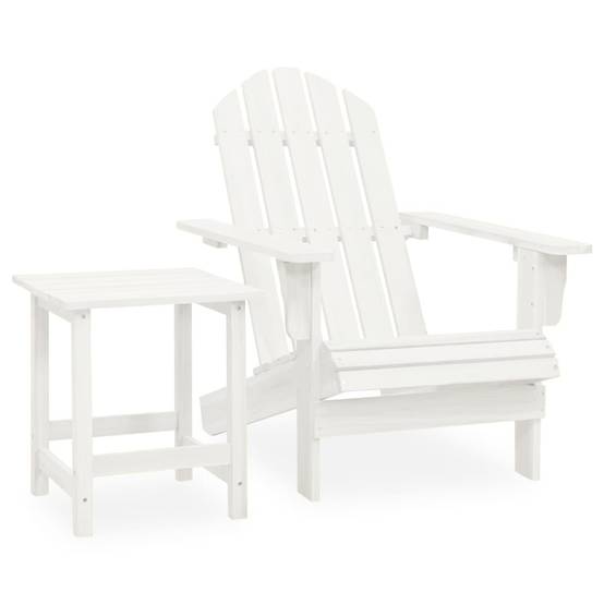 ComfortXL - Fauteuil de Jardin Adirondack Bois de Sapin avec Table d'Appoint Blanc – ComfortXL Outdoor Living - Image 1