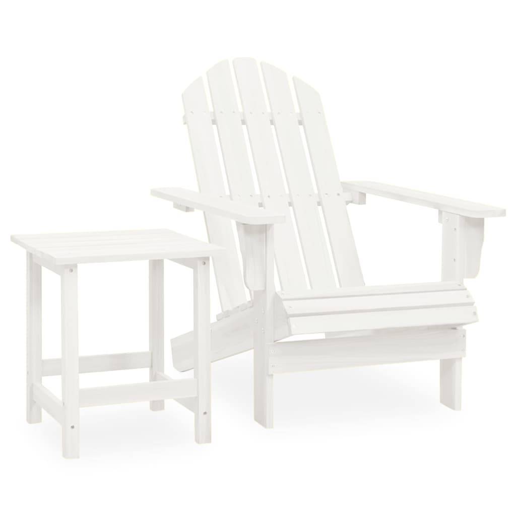 ComfortXL - Fauteuil de Jardin Adirondack Bois de Sapin avec Table d'Appoint Blanc – ComfortXL Outdoor Living - Image 1