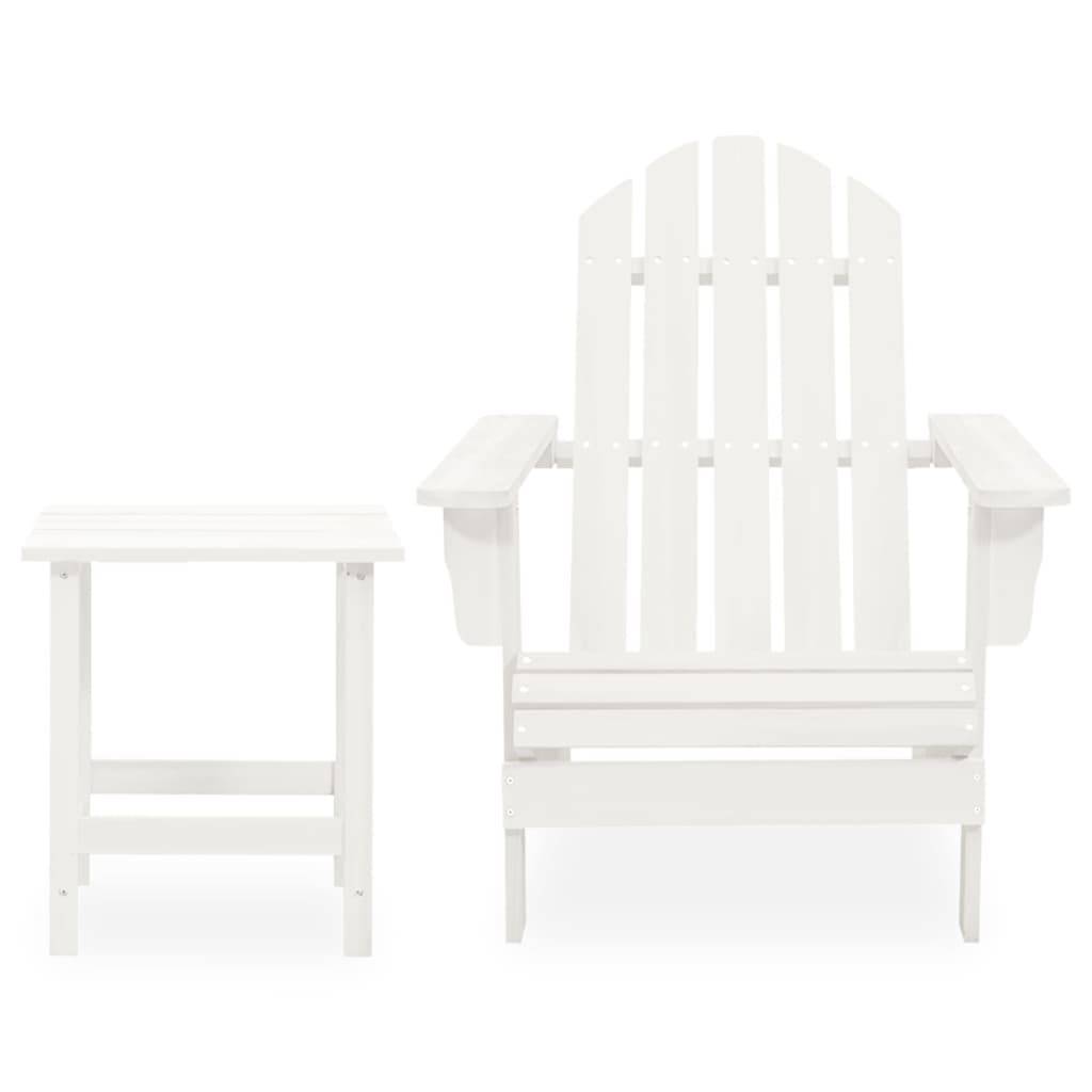 ComfortXL - Fauteuil de Jardin Adirondack Bois de Sapin avec Table d'Appoint Blanc – ComfortXL Outdoor Living - Image 2