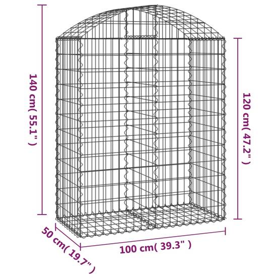 Vidaxl - Panier de gabions arqué 100x50x120/140 cm Fer galvanisé vidaXL 153436 - Image 3